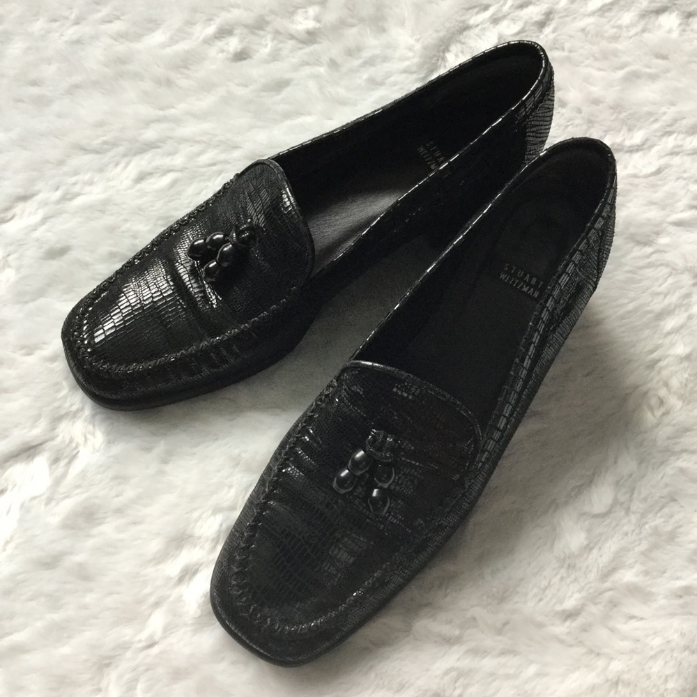 Stuart Weitzman black tassel loafers